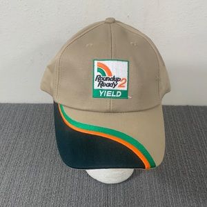 Roundup Ready 2 Yield Baseball Hat Mens Adjustable Tan Black Strapback K-Product